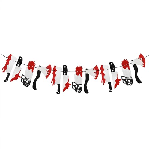 Bannière De Couteaux De Poche Pour Halloween, Décoration D'halloween Suspendre, Bloody Décoration Set, Peut Être Utilisé Pour L'extérieur, L'intérieur, Le Jardin, La Porte, Les Accessoires De Fête