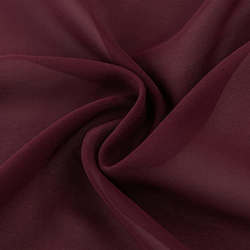 Flohar 2Pack 10Ft Chiffon Table Runner 29X120 Inch Sheer Romantic Table Runner For Wedding Birthday Party Bridal Shower Outdoor Decoration -Burgundy #TOP4