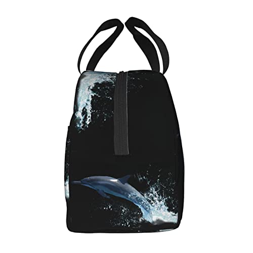 Debou Dolphin Insulated Lunch Bag Cooler Tote Reusable Leakproof Lunch Box Easy Clean For Work Office Picnic Beach Or Travel #TOP3