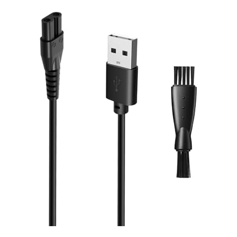 wotdmu Charger Cord for OLOV Electric Trimmer, Fit for OLOV Electric Groin Hair Trimmer, USB Charger Cord Compatible with OLOV Electric Body Hair Trimmer for Men, YP-7032, with 1 Cleaning Brush Cover