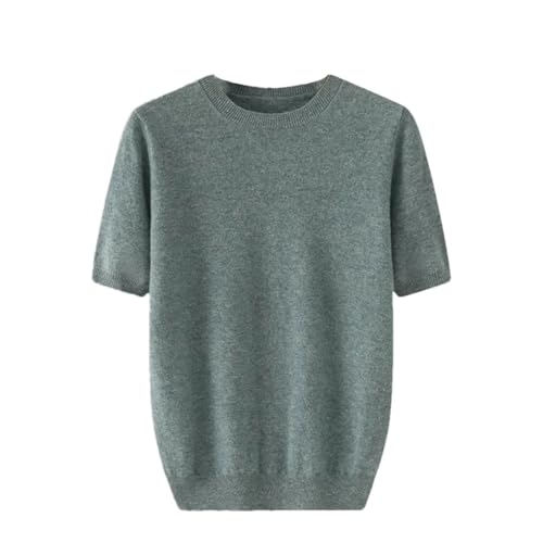 Men's Pullover Sweaters Round Neck Knitwear Short Sleeve Solid Color Casual Sweater