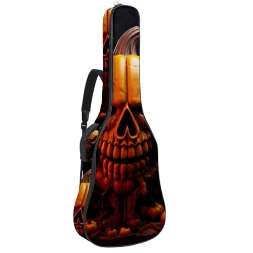 Housse de guitare acoustique citrouille Halloween sac 42,9" rembourré à double bretelles