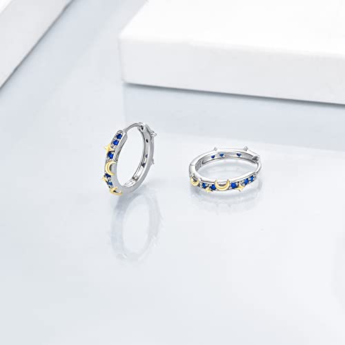 Star Hoop Earrings Moon And Star Earrings For Women Silver Hoop Earrings Jewelry Gifts For Women Girls #TOP3