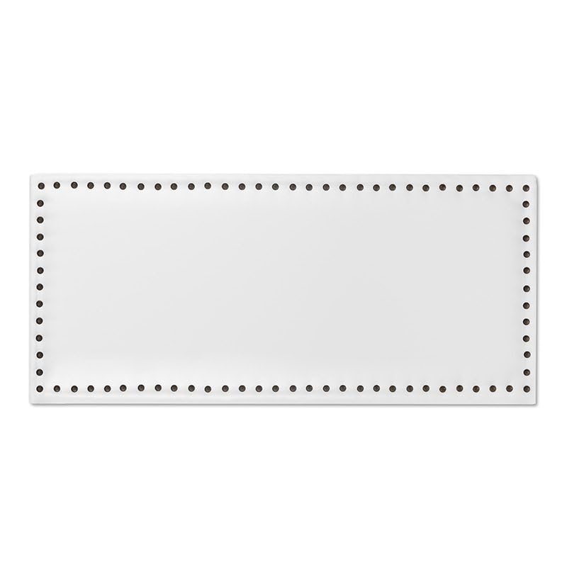 Ventadecolchones - Cabecero de Cama Tapizado en Polipiel Blanco Modelo de Tachuelas. Acolchado 8 cm Grosor. Medida 151 x 70 cm para Cama 135 ó 150 cm