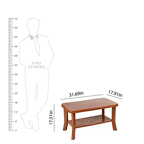 Image of Cello Oasis Coffee Table /Tea Table /Teapoy for living room, Home, Drawing Room, Outdoor| 3 Year Warranty | Sadalwood Brown Colour