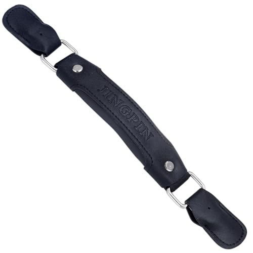 GORGECRAFT Asas de Equipaje de Cuero Piezas de Repuesto Agarre de Maleta 190mm Correa de Transporte Soportes de Reparación de Repuesto para Maleta Ordinaria Equipaje de Viaje Caja de Contraseña Negro