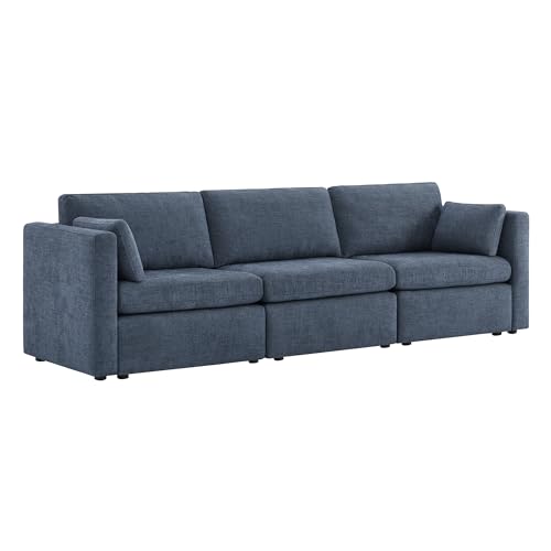 Image of CHITA 112 inch Modular Sectional Sofa, 3 Seat Modular Couch, Blue