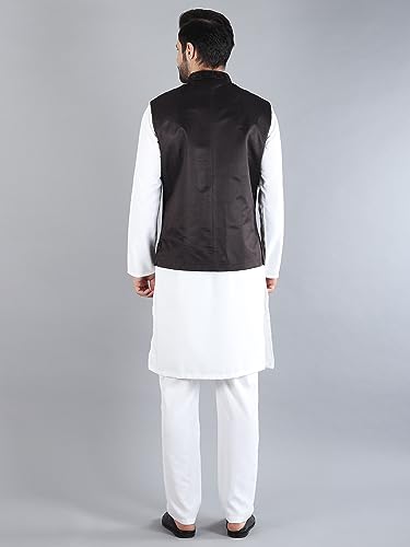 Image of Uri and MacKenzie Men's Silk Blend Kurta Pajama with Designer Ethnic Nehru Jacket /Modi Jacket