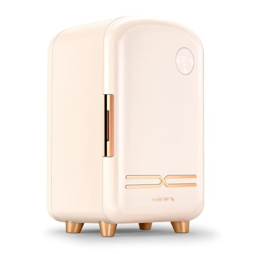 Nevera Portátil For El Cuidado De La Piel Maquillaje De Belleza Mininevera Nevera Portátil De 12 litros For El Cuidado De La Piel Cosméticos Dormitorio (Color : Beige, S : 34.2 * 25.1 * 28.8cm)