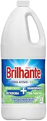 Brilhante Alvejante Uso Geral Desinfetante Bactericida Branqueador E Tira-Manchas Com Cloro Ativo Fresh Frasco 2L