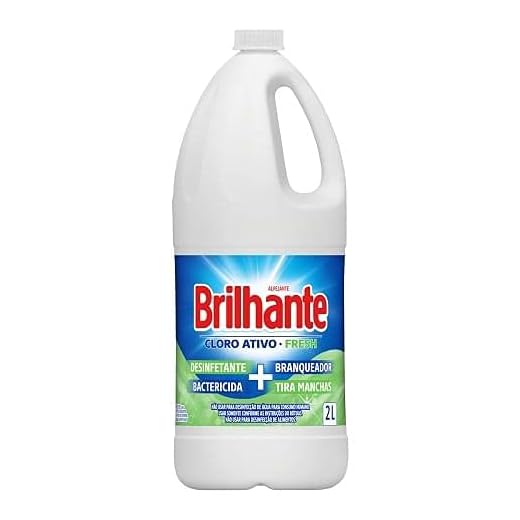 Brilhante Alvejante Uso Geral Desinfetante Bactericida Branqueador E Tira-Manchas Com Cloro Ativo Fresh Frasco 2L