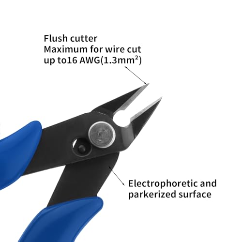 Image of 5-Inch Micro Wire Cutters Pliers,Small Zip Tie Cutter Nippers,Precision Flush Cutter Tools for Jewelry Making Craft,Mini Wire Side Cutting Snips for Electronics