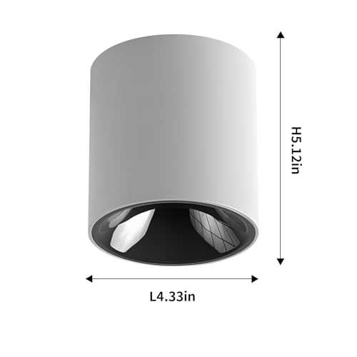 Image of 24W LED Dimmable White Ceiling Spot Light 4.92'' Aluminum CRI90 3000KCylinder Spotlight Indoor Modern Minimalist Focus White Ceiling Down Light Fixture for Living Room Hallway Foyer