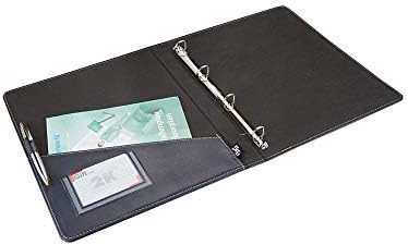 2K 503L Suni Deri, 4 Halka Mekanizmalı Klasör Lacivert, A4 - Görsel 1