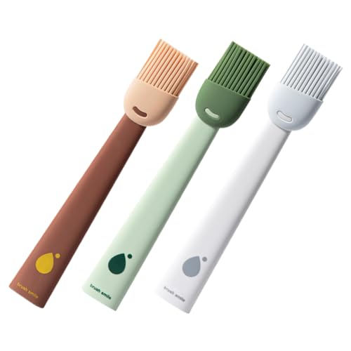 Toddmomy 3Pcs Silicone Basting Brush for Grilling and Baking Non Breaking Cooking Oil Brush for Bbq Pastry and Marinade Applications