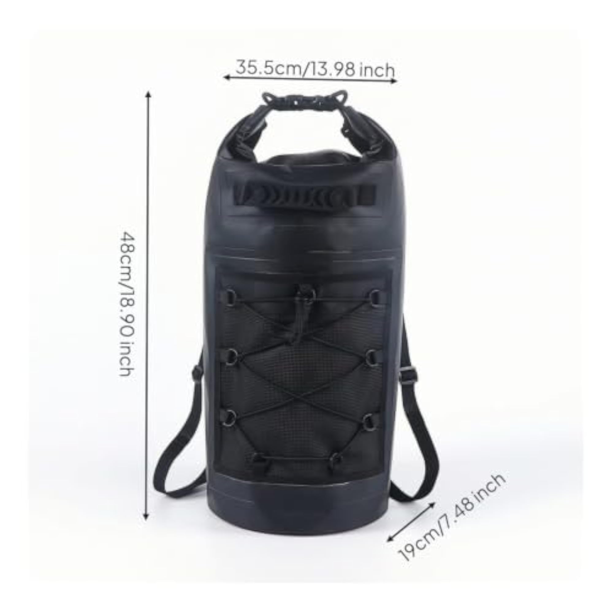 Heavy-Duty Roll-Top Waterproof Backpack for Swimmers, Red