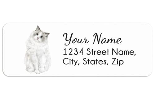 Amazon.com: Triple Studio Personalized Ragdoll Cat Address Label, 120 ...