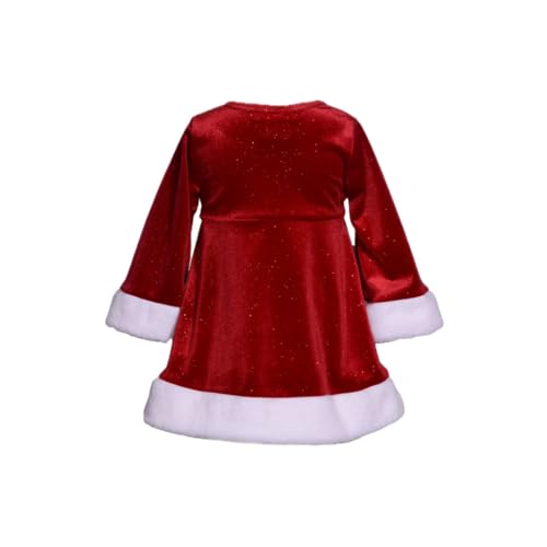 Bonnie Jean Christmas Dress - Red Santa Fur Holiday Dress for Baby, Toddler and Little Girls2