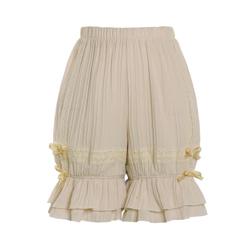 Womens Lolita Bloomers Retro Embossed Ruffles Pumpkin Pants Bottom Shorts