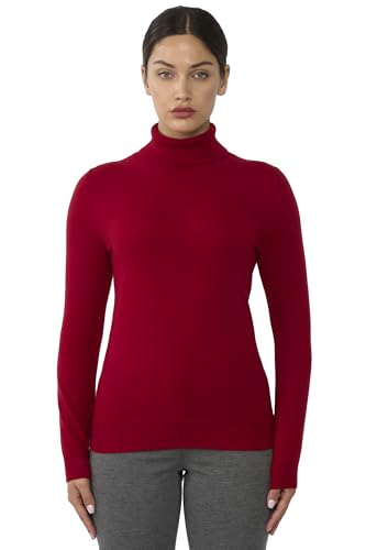 Image of JENNIE LIU Women's 100% Pure Cashmere Long Sleeve Pullover Turtleneck Sweater