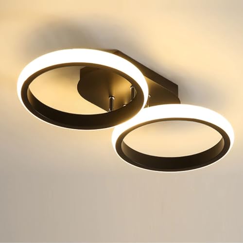 Image of Modern Dimmable LED Ceiling Light | Flush Mount Black Fixture with 3 Color Modes | Adjustable Brightness for Bedroom, Living Room & Dining Room (Ceiling Light (806))