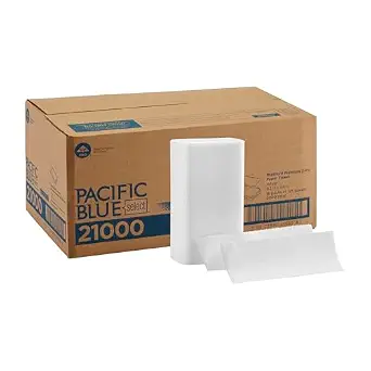 Pacific Blue Select Multifold Premium 2-Ply Paper Towels, White, 125 Towels per Pack, 16 Packs