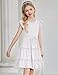 Arshiner Girls Ruffle Sleeve Dress Tiered Swing Casual Summer White Wedding Guest Sundress with Pockets