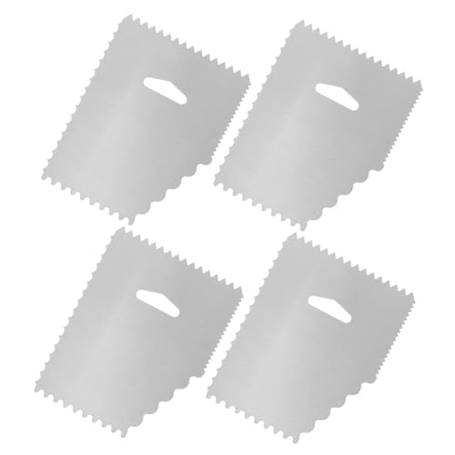 MAGICLULU 4 Raspadores De Pasteles De Aluminio Peine Para Tartas Juego De Raspadores Alisador De Glaseado