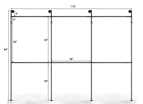 Serenita Industrial Pipe Clothing Rack, Hanging Rod For Closet, Wall Mounted Multi Purpose #TOP1