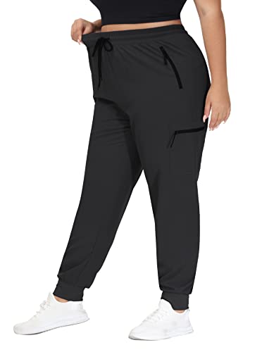 SEKINO Women's Plus Size Hiking Cargo Pants Lightweight Quick Dry Joggers Athletic Workout Outdoor Zipper Pockets Pants3