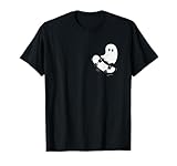 Ghost Skateboard Lazy Halloween Costume Funny Skateboarding T-Shirt