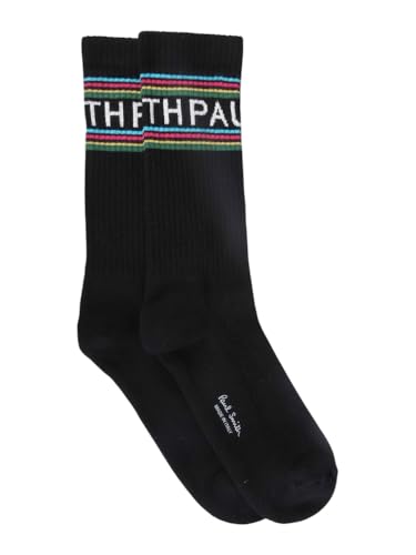 Image of Paul Smith PS Socks Logo Big Multicolour Stripes and Black. One Size.
