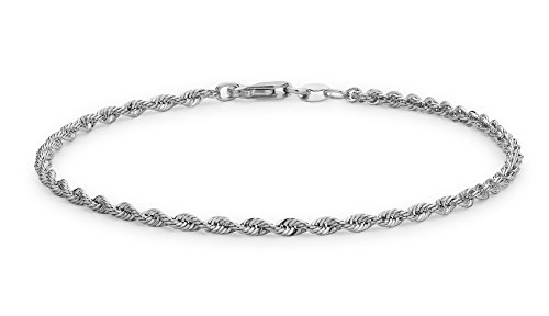 Bracelet Occasion En Or Blanc 375/1000 (9 Carats) Avec Nœud Et Strass - Style Bohème - 17-18 Cm