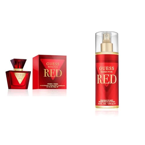 GUESS Seductive Red Coffret parfum femme – Eau de Toilette 30 ml + Brume parfumée 250 ml, parfum gourmand floral-fruité à la cerise, vanille et poivre rose
