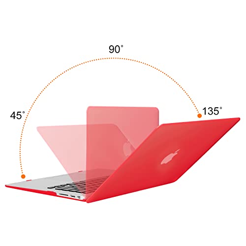 Mosiso Compatible With Macbook Air 13 Inch Case (Models: A1369 & A1466, Older Version 2010-2017 Release), Protective Plastic Hard Shell Case & Keyboard Cover & Screen Protector, Red #TOP3
