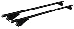 MENABO TIGER BLACK 000085900000 Barra Portatutto da Tetto nere, per Auto con Railing Aperti, Nero, 120 cm, Portata 75 kg, Sistema T-Slot 20 mm