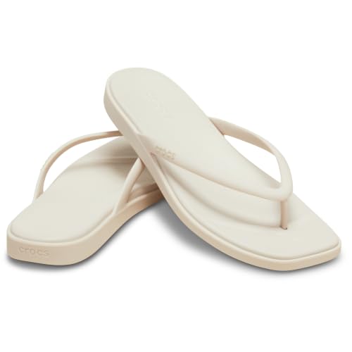 Image of Crocs Women's Miami Flip Flops | Square Toe Flat | 360 Degree Comfort | Croslite Foam Footbed