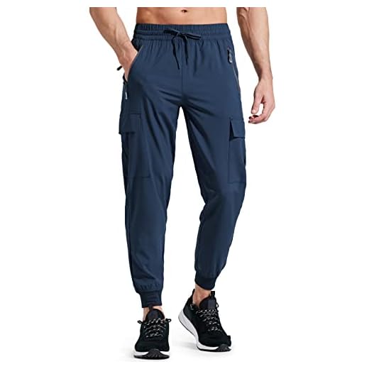 Libin Pantalones de Trekking Hombre Ligero Secado Rápido Senderismo Jogging Pantalones para Entrenamiento Atléticos Viajes Golf Casual Aire Libre, Marina S