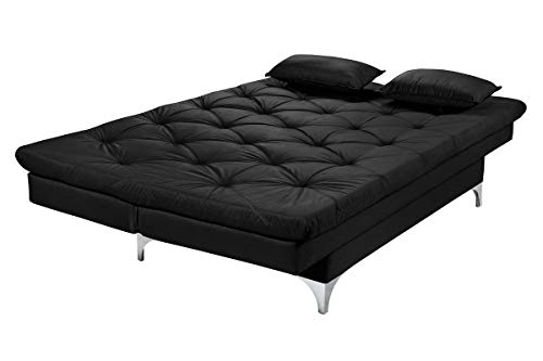 Sofa Cama Austria 3 Posições Reclinavel Essencial Estofados Preto