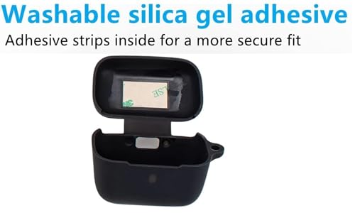 Image of Silicone Case Cover Compatible with Sennheiser Sport True Wireless /CX True Wireless /CX Plus /CX Plus SE Earbuds - with Aluminium Hook (Earbuds & Charging Case Excluded) (Black)
