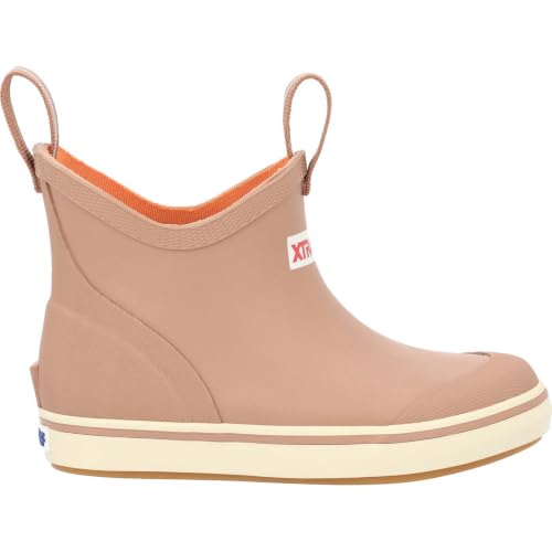 XTRATUF Little Kids Ankle Deck Boot - Size C13 Cork - Lightweight 100% Waterproof Rubber Footwear for Boys & Girls - Non-Marking Slip-Resistant Outsole - Moisture-Wicking Liner