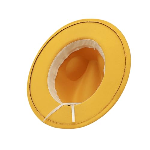 Image of Mens Fedora Hats Classic Wide Brim Fedora Hat for Women Men Dress Hats Panama Hat with Band