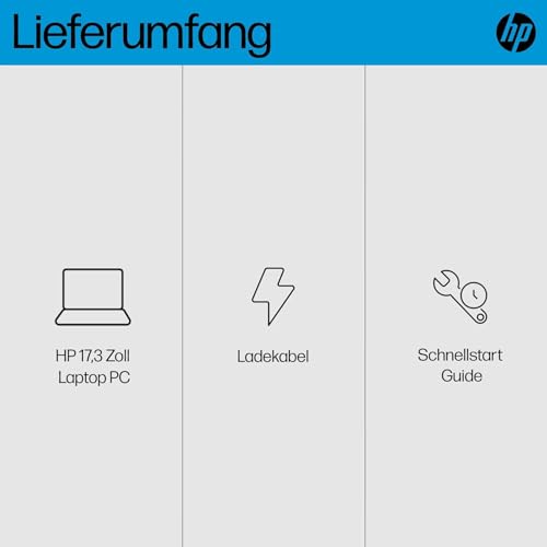 HP Laptop mit 17,3 HD+ Display, Intel Celeron N4500120, 8 GB DDR4 RAM | 256 GB SSD, Intel UHD-Grafik, Windows 11, QWERTZ Tastatur, Schwarz