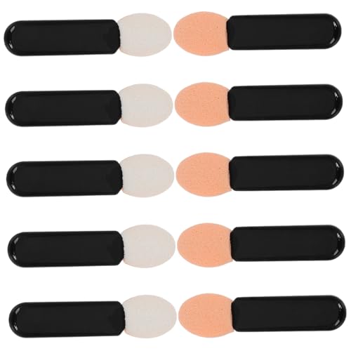 HAKIDZEL Eyeshadow Applicator Brush Sponge Tipped 10 Pcs Makeup Tool for Cream Shadow Lipstick Lip Gloss Concealer Travel-friendly Brush Set