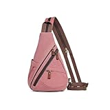 BRASS TACKS Leathercraft Bolsas de hombro vintage de lona y cuero para hombres y mujeres, bolsa cruzada para viajes, al aire libre, mochila convertible de gran capacidad