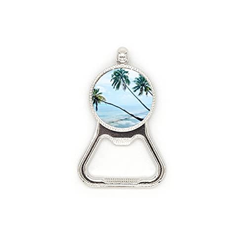 Décapsuleur inox durable au décor artistique arbre vert et mer - 2
