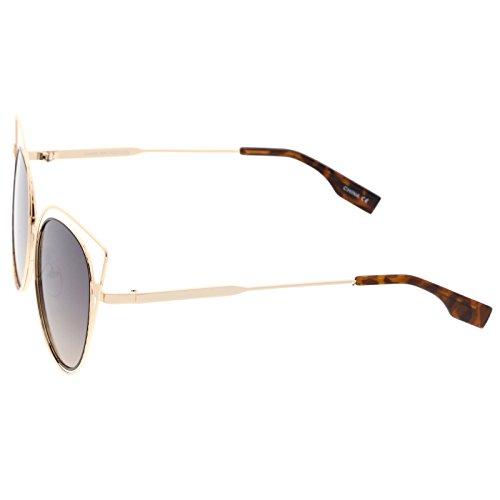 zeroUV Oversize Metal Cutout Frame Arrow Accent Flat Lens Cat Eye Sunglasses 57mm3