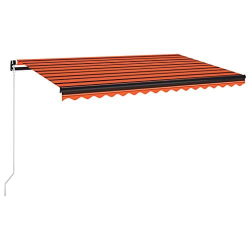 vidaXL Brazo articulado retráctil con LED 400 x 300 cm, naranja y marrón
