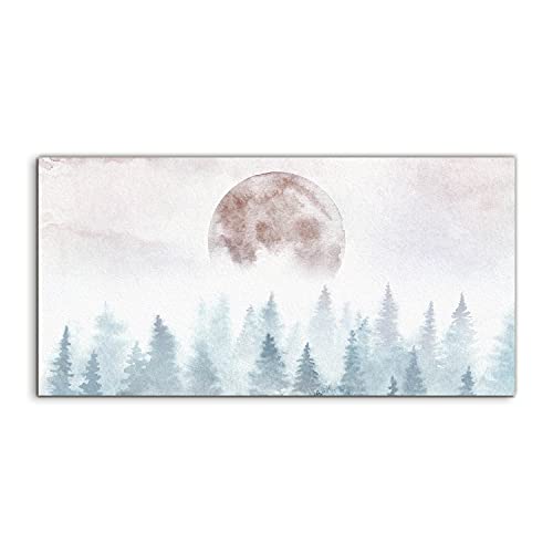 Art Murale Acryl Photo Landscape Forest Fog 100x50cm avec finition brillante