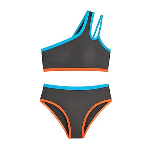 Bañador para niña con almohadilla en el pecho y diseño cómodo de dos piezas bloque de color